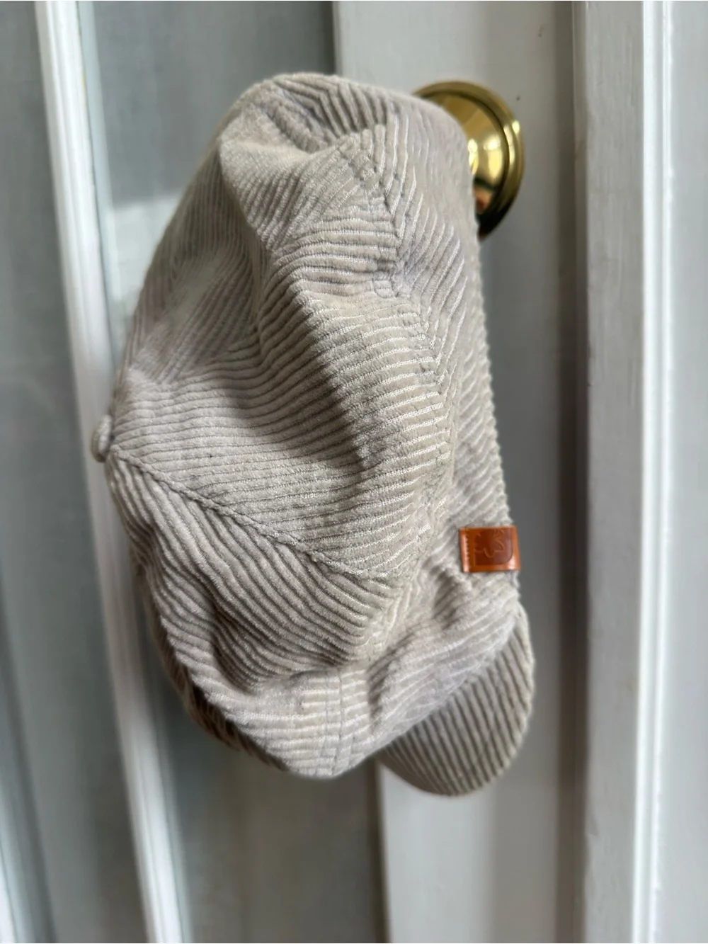 Grey Corduroy Newsboy Cap